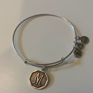 Alex and Ani Silver 'M' Charm Bracelet